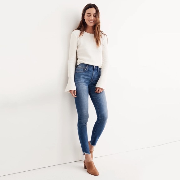 Madewell 10" High Rise Tulip Hem Skinny Jeans‎ Size 24 - Picture 2 of 12